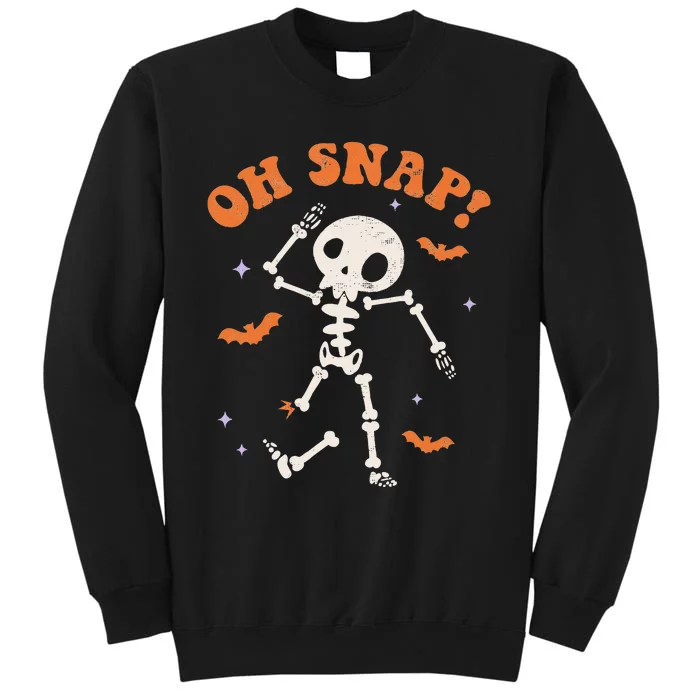 Oh Snap Skeleton Ghost Retro Halloween Spooky Season Boy Men Tall Sweatshirt