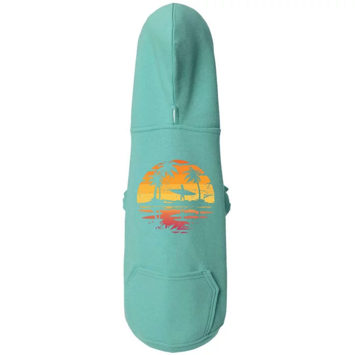 Ocean Surf Surfer Tropical Sunset Surfboard Sea Surfing Doggie 3-End Fleece Hoodie