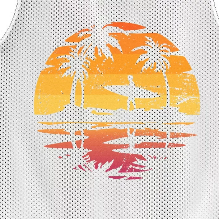 Ocean Surf Surfer Tropical Sunset Surfboard Sea Surfing Mesh Reversible Basketball Jersey Tank