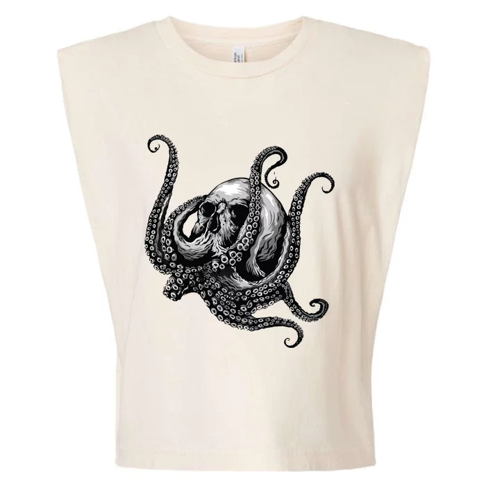 Octopus Sugar Skull Graphic Garment-Dyed Women's Muscle Tee