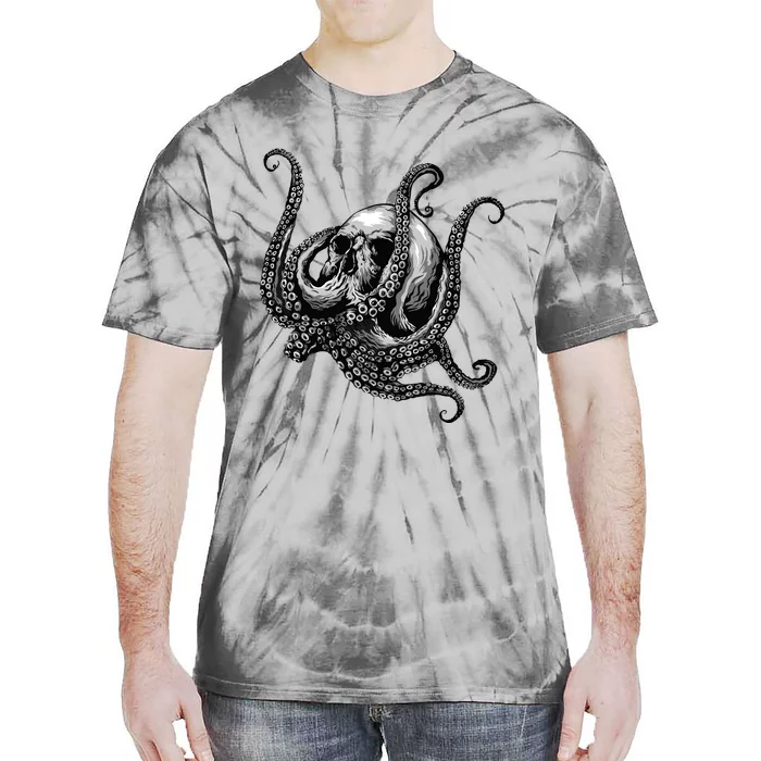 Octopus Sugar Skull Graphic Tie-Dye T-Shirt