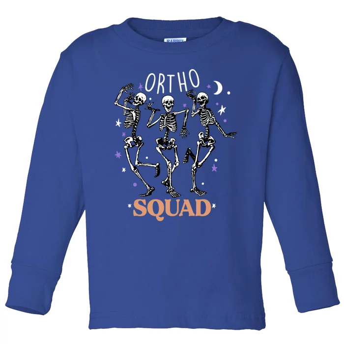 Ortho Squad Skeletons Halloween Orthopedic Nurse Rn Cool Gift Toddler Long Sleeve Shirt