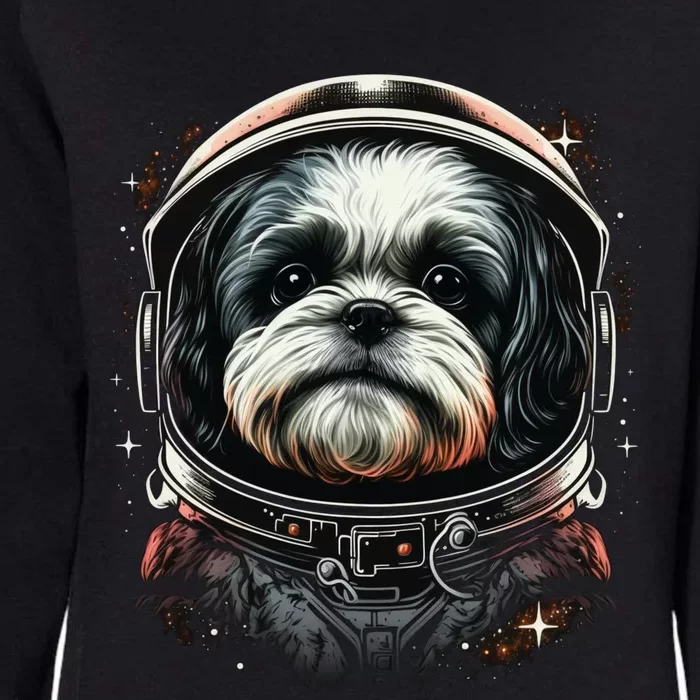 Outer Space Shih Tzu On Galaxy Astronaut Shih Tzu Funny Gift Womens California Wash Sweatshirt