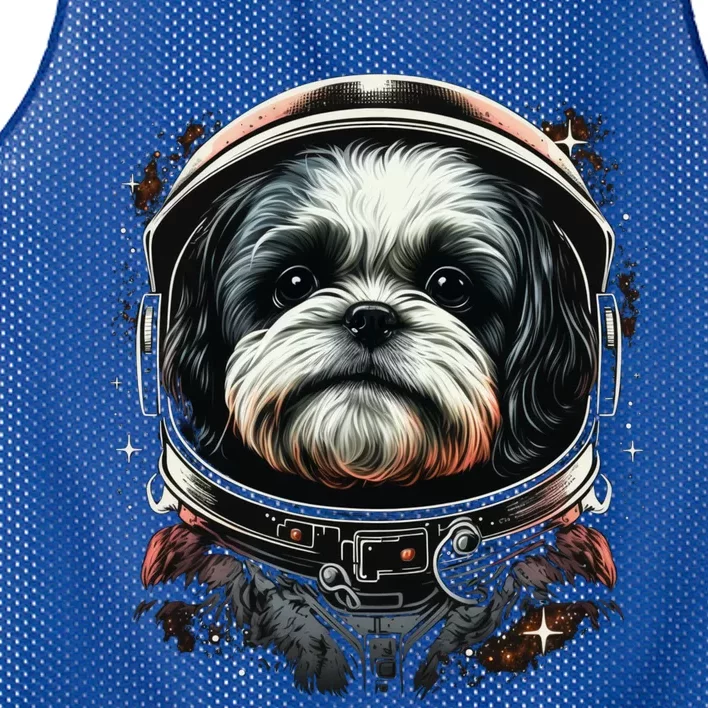 Outer Space Shih Tzu On Galaxy Astronaut Shih Tzu Funny Gift Mesh Reversible Basketball Jersey Tank