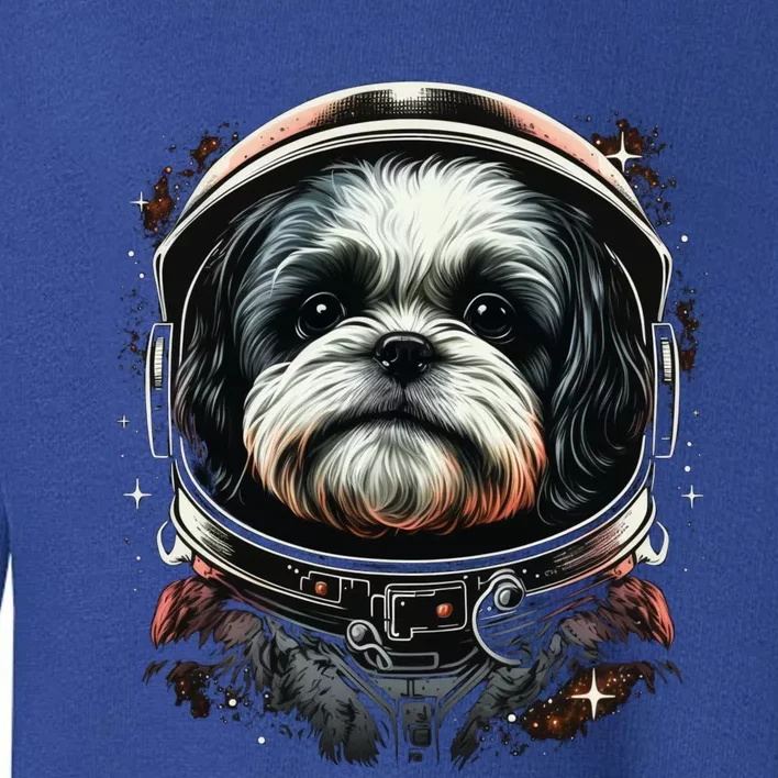 Outer Space Shih Tzu On Galaxy Astronaut Shih Tzu Funny Gift Toddler Sweatshirt