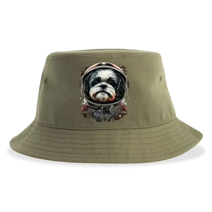 Outer Space Shih Tzu On Galaxy Astronaut Shih Tzu Funny Gift Sustainable Bucket Hat