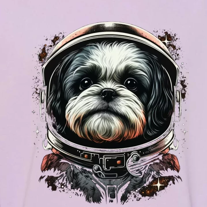 Outer Space Shih Tzu On Galaxy Astronaut Shih Tzu Funny Gift Garment-Dyed Sweatshirt