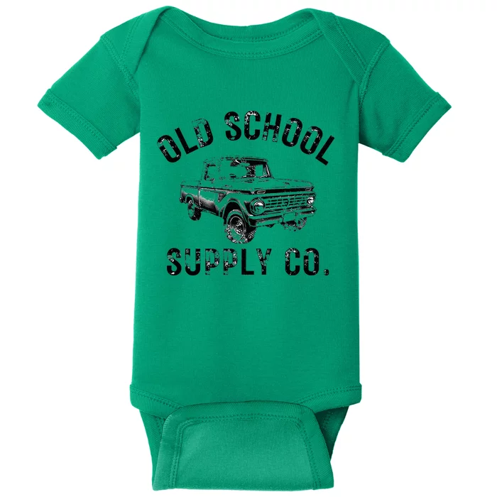 OLD SCHOOL SUPPLY CO. Vintage Retro Pickup Truck Baby Bodysuit