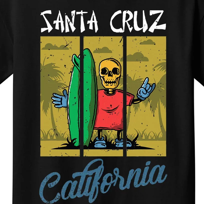 Old School Skater Santa Cruz California Skateboard Kids T-Shirt