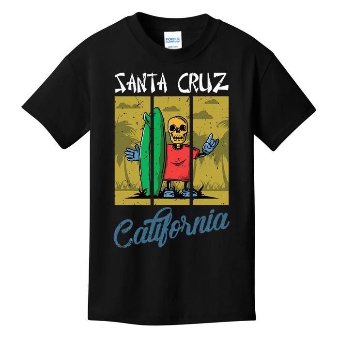 Old School Skater Santa Cruz California Skateboard Kids T-Shirt