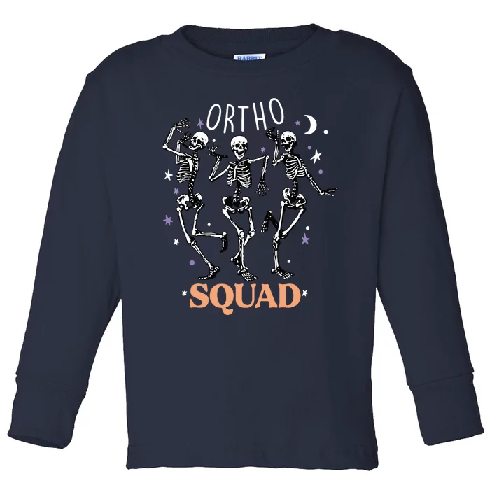 Ortho Squad Skeletons Halloween Orthopedic Nurse RN Toddler Long Sleeve Shirt