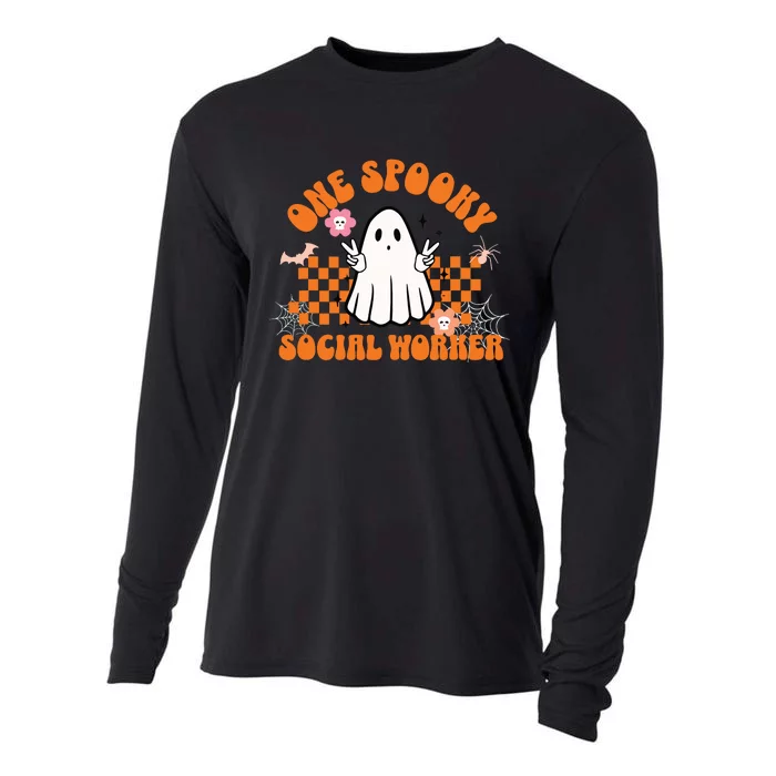 One Spooky Social Worker For Halloween For Advocate Cooling Performance Long Sleeve Crew