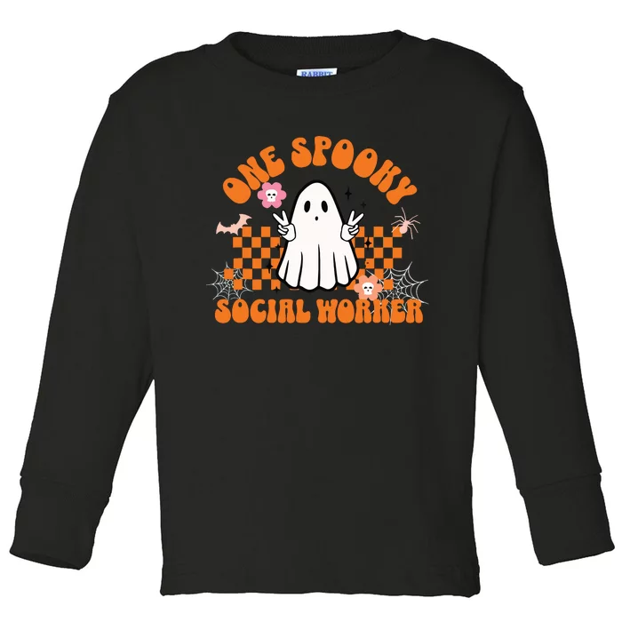 One Spooky Social Worker For Halloween For Advocate Toddler Long Sleeve Shirt