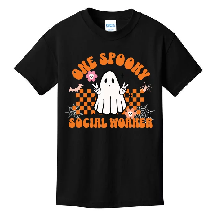 One Spooky Social Worker For Halloween For Advocate Kids T-Shirt