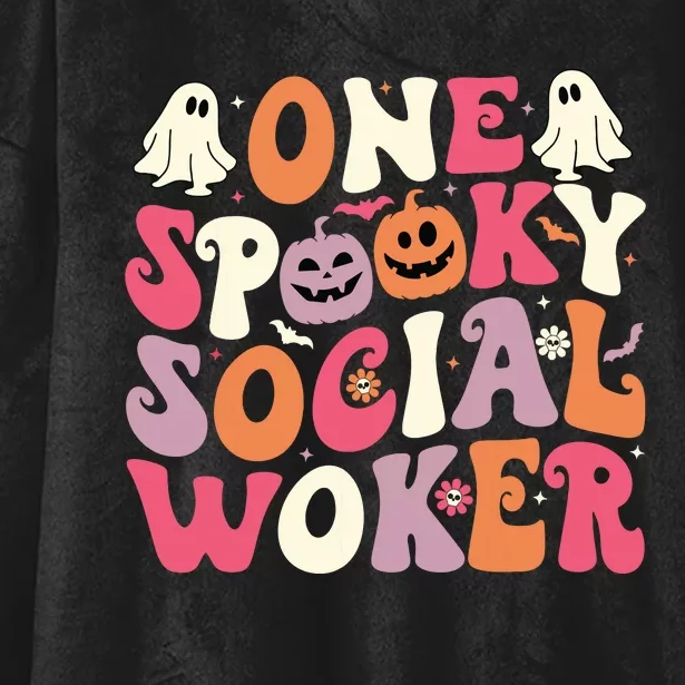 One Spooky Social Worker Halloween Social Worker Hooded Wearable Blanket