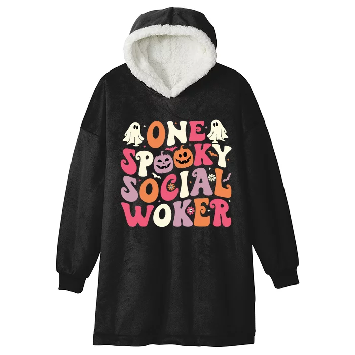 One Spooky Social Worker Halloween Social Worker Hooded Wearable Blanket