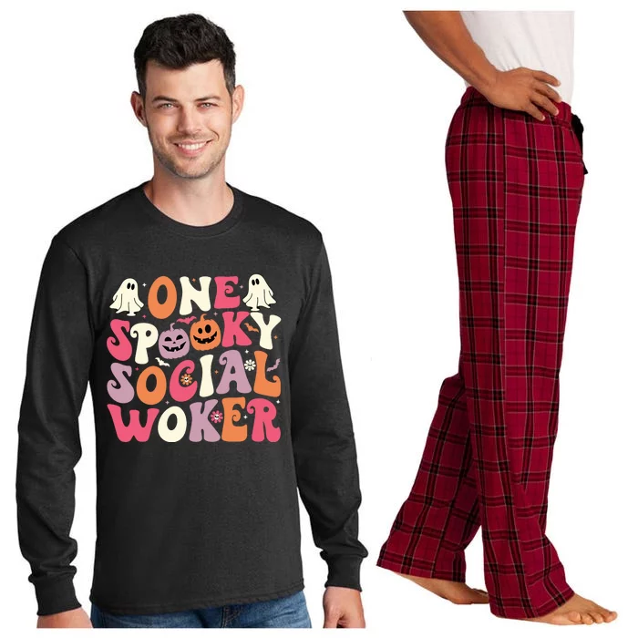 One Spooky Social Worker Halloween Social Worker Long Sleeve Pajama Set