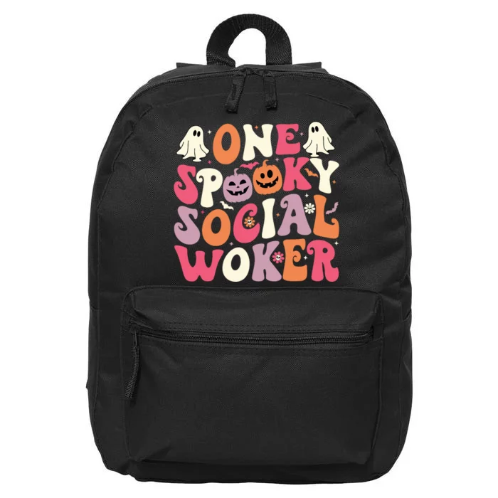 One Spooky Social Worker Halloween Social Worker 16 in Basic Backpack