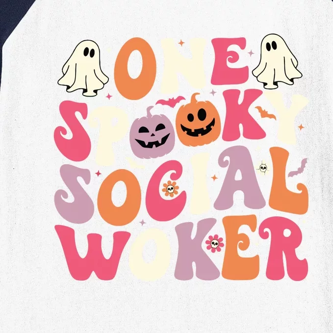 One Spooky Social Worker Halloween Social Worker Baseball Sleeve Shirt