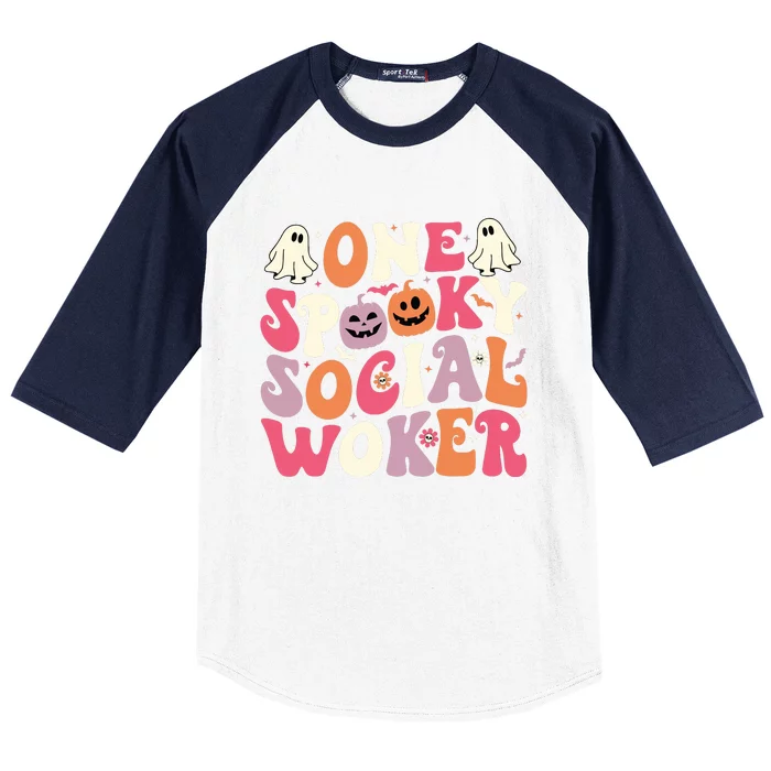 One Spooky Social Worker Halloween Social Worker Baseball Sleeve Shirt