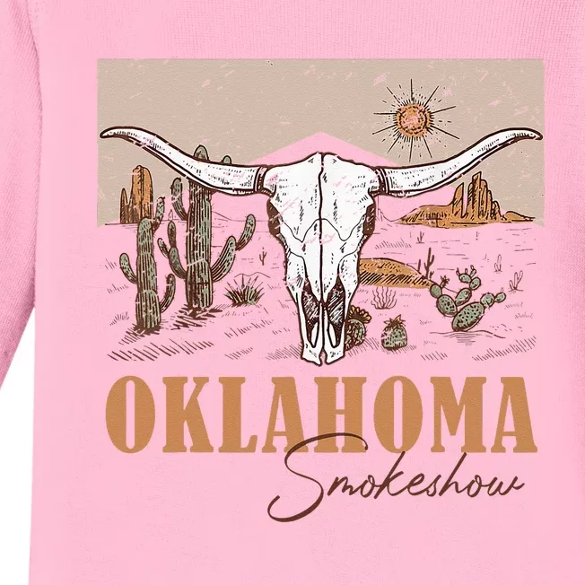 Oklahoma Smoke Show Oklahoma Smokeshow Western Country Baby Long Sleeve Bodysuit