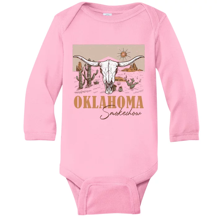 Oklahoma Smoke Show Oklahoma Smokeshow Western Country Baby Long Sleeve Bodysuit