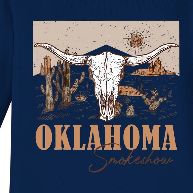 Oklahoma Smoke Show Oklahoma Smokeshow Western Country Baby Long Sleeve Bodysuit