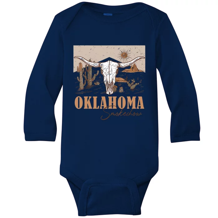 Oklahoma Smoke Show Oklahoma Smokeshow Western Country Baby Long Sleeve Bodysuit