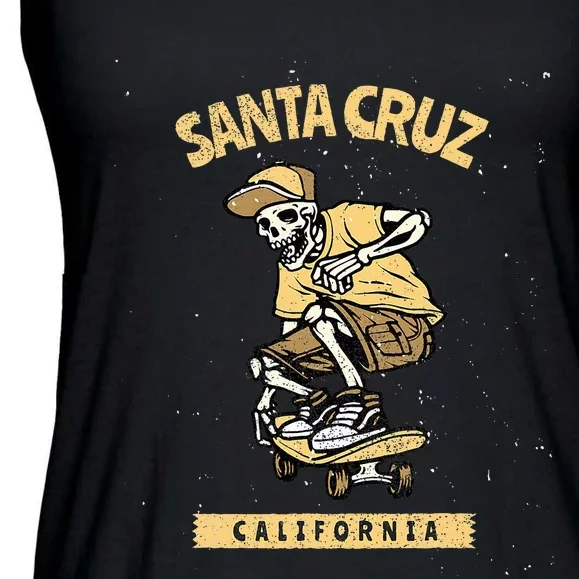 Old School Skater Santa Cruz California Ladies Essential Flowy Tank