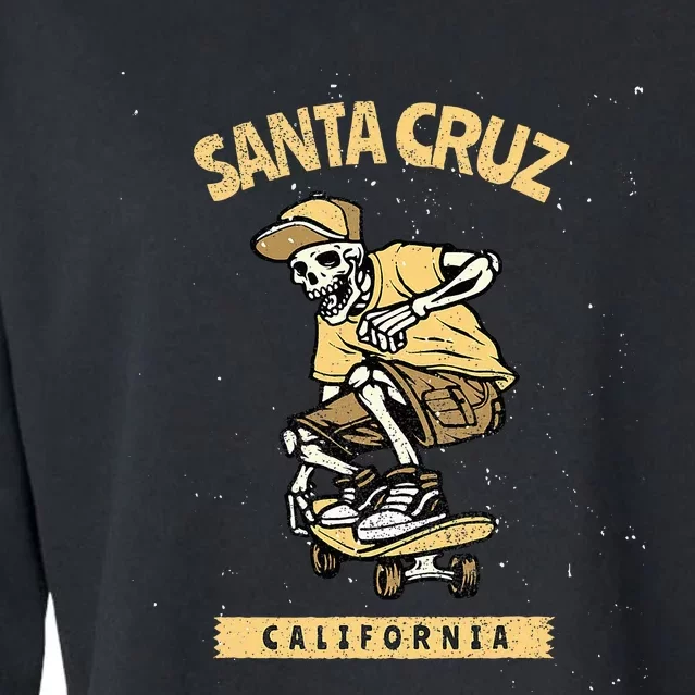 Old School Skater Santa Cruz California Cropped Pullover Crew