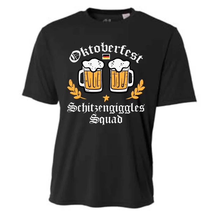 Oktoberfest Schitzengiggles Squad German Bavarian Cooling Performance Crew T-Shirt