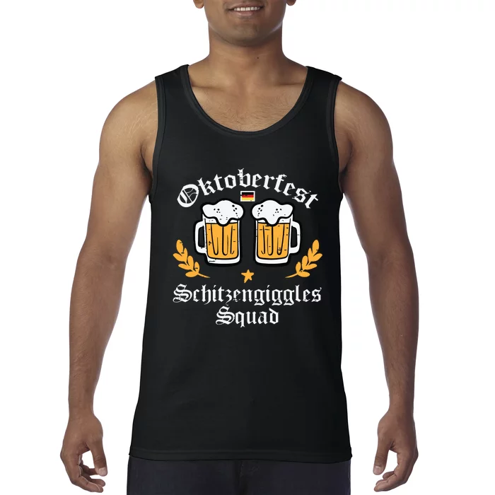 Oktoberfest Schitzengiggles Squad German Bavarian Tank Top