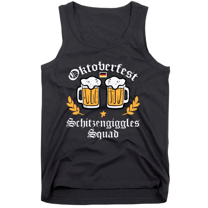 Oktoberfest Schitzengiggles Squad German Bavarian Tank Top