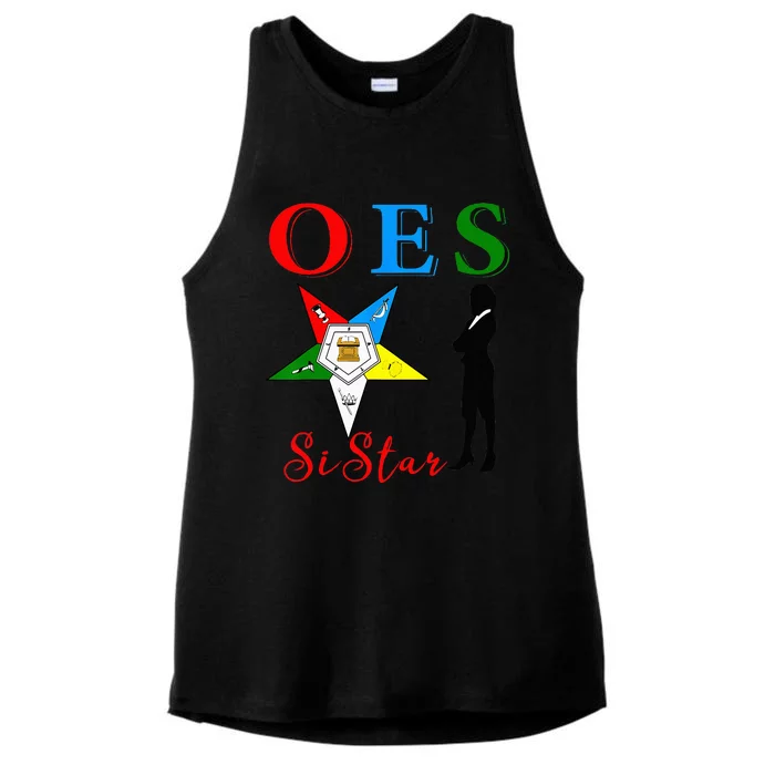 OES Sistar Sister Order of the Eastern Star Parents' Day Ladies Tri-Blend Wicking Tank