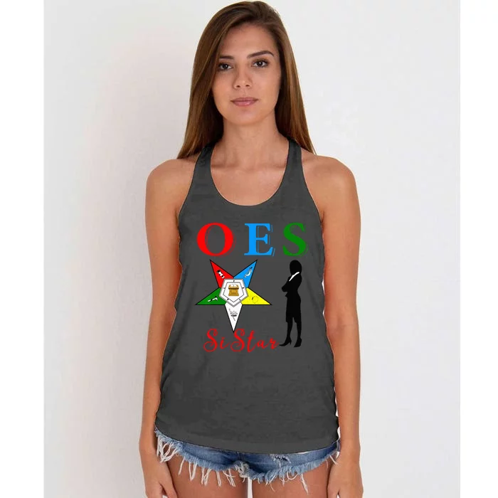 OES Sistar Sister Order of the Eastern Star Parents' Day Women's Knotted Racerback Tank