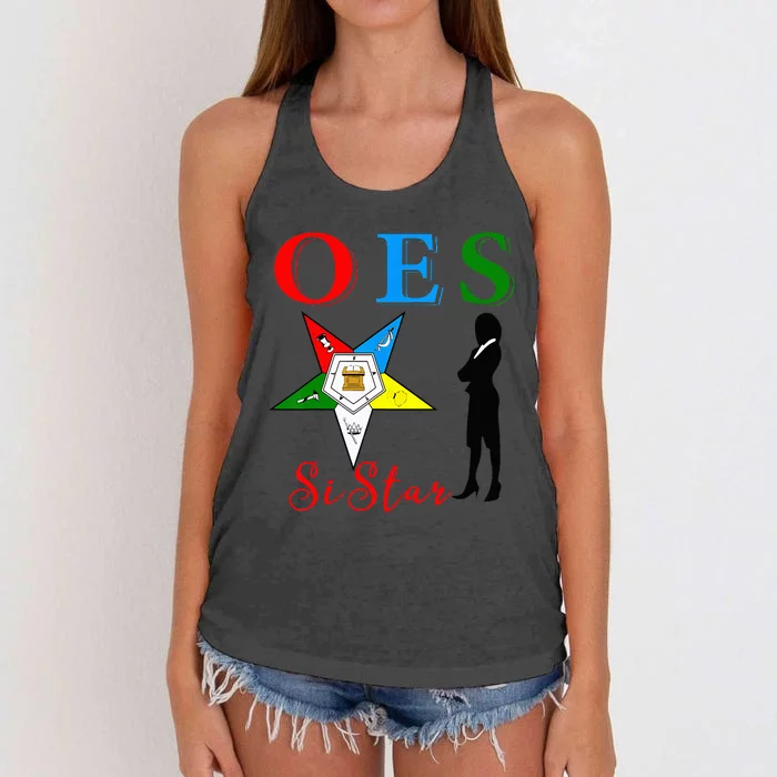 OES Sistar Sister Order of the Eastern Star Parents' Day Women's Knotted Racerback Tank