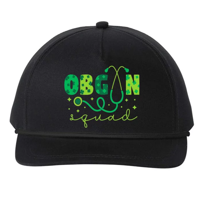 Obgyn Squad St PatrickS Day Nurse Tech Crew Snapback Five-Panel Rope Hat