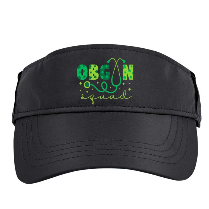 Obgyn Squad St PatrickS Day Nurse Tech Crew Adult Drive Performance Visor