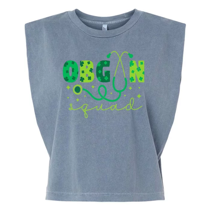 Obgyn Squad St PatrickS Day Nurse Tech Crew Garment-Dyed Women's Muscle Tee