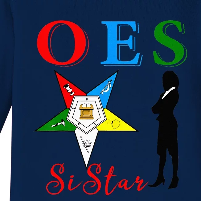 OES Sistar Sister Order Of The Eastern Star Parents Day Baby Long Sleeve Bodysuit