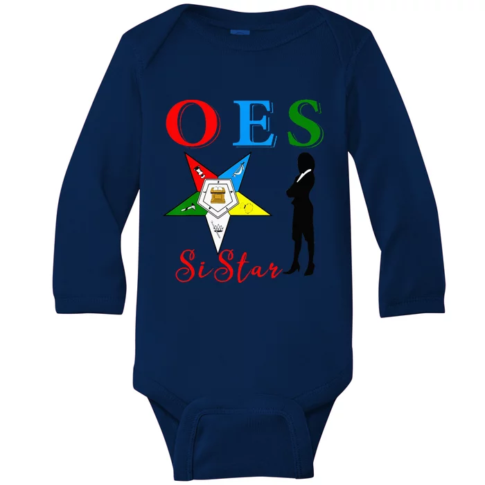 OES Sistar Sister Order Of The Eastern Star Parents Day Baby Long Sleeve Bodysuit