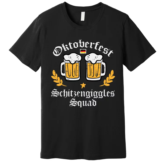 Oktoberfest Schitzengiggles Squad German Bavarian Premium T-Shirt