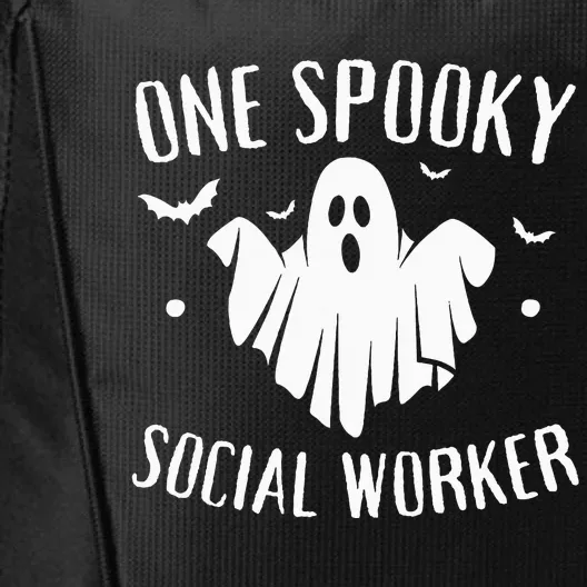 One Spooky Social Worker Ghost Halloween City Backpack