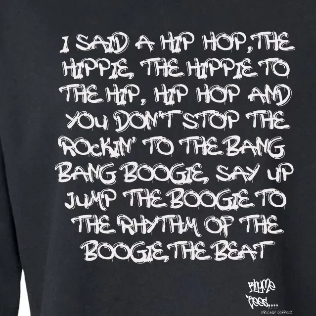 Old School Skool Rap Hip Hop Merch Lyric Quote 80s Cropped Pullover Crew