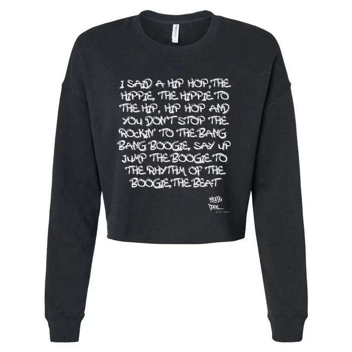 Old School Skool Rap Hip Hop Merch Lyric Quote 80s Cropped Pullover Crew