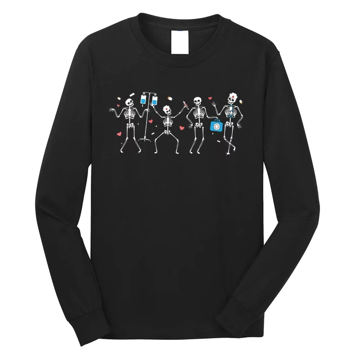 Ortho Squad Skeleton Halloween Orthopedic Nurse Rn Long Sleeve Shirt