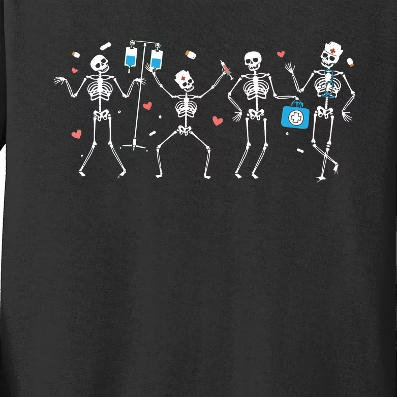 Ortho Squad Skeleton Halloween Orthopedic Nurse Rn Kids Long Sleeve Shirt