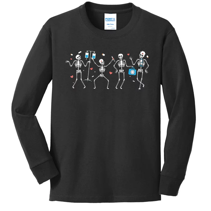 Ortho Squad Skeleton Halloween Orthopedic Nurse Rn Kids Long Sleeve Shirt