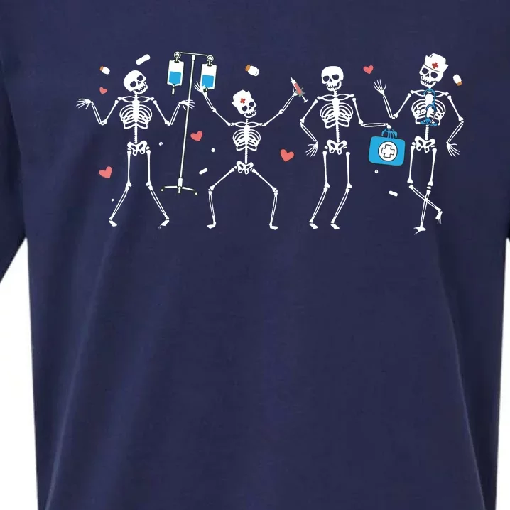 Ortho Squad Skeleton Halloween Orthopedic Nurse Rn Sueded Cloud Jersey T-Shirt