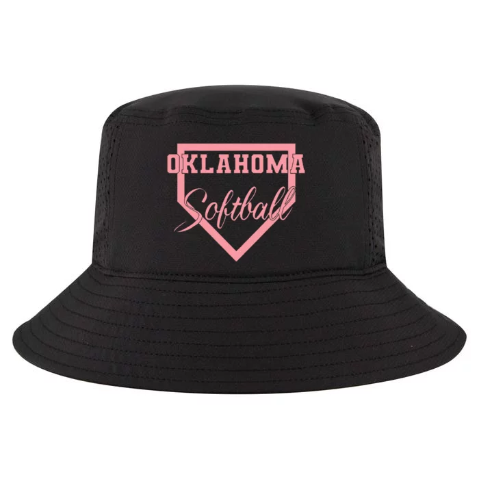 Oklahoma Softball Softball Plate Design Cool Comfort Performance Bucket Hat